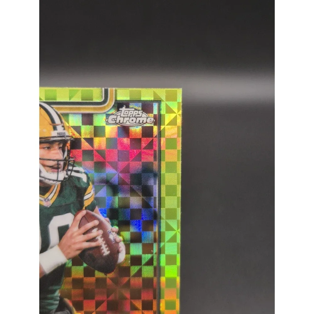 2025 Topps Chrome Jordan Love #109 Lime Green X-Fractor Green Bay Packers